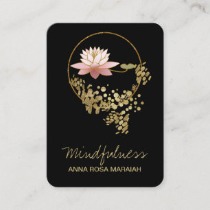 *~* Lotus Vatten Lily Yoga Mindfulness Glitter Visitkort