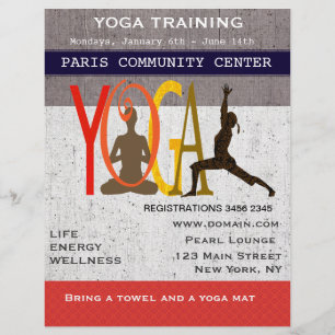 Lotus. Warrior. Cute Exercise Yoga Reklamblad