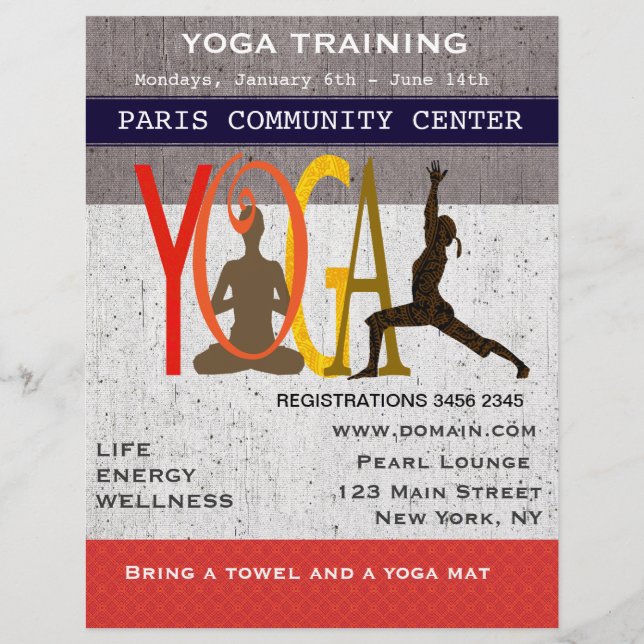 Lotus. Warrior. Cute Exercise Yoga Reklamblad (Framsidan)