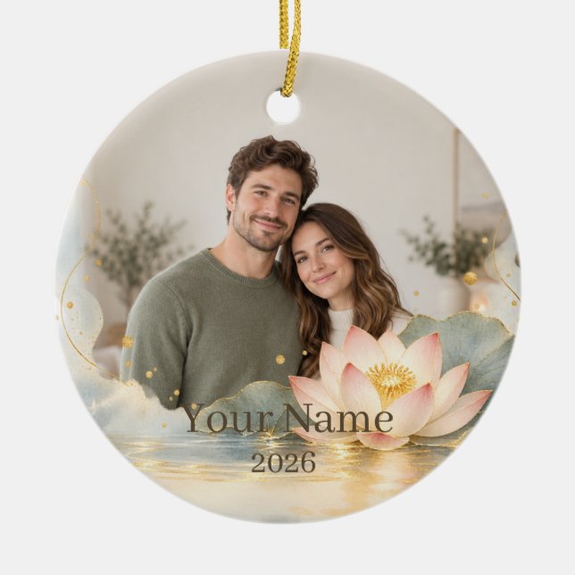 Lotus Water Custom Photo Ornament (Framsidan)