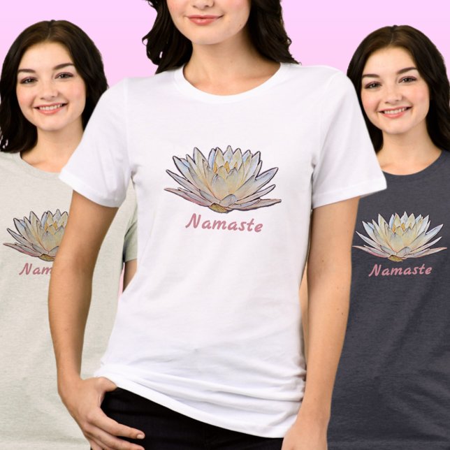 Lotus Waterlily Blommar Pastel Blommigt T Shirt (Skapare uppladdad)