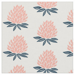 Lotus Waterlily Rosa Blue Mönster Tyg