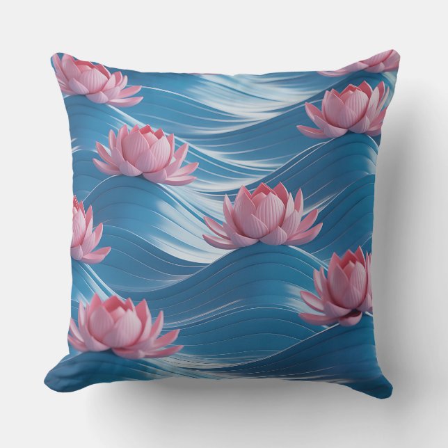 Lotus Wave Relief 3D Batik Motif Kudde (Framsida)