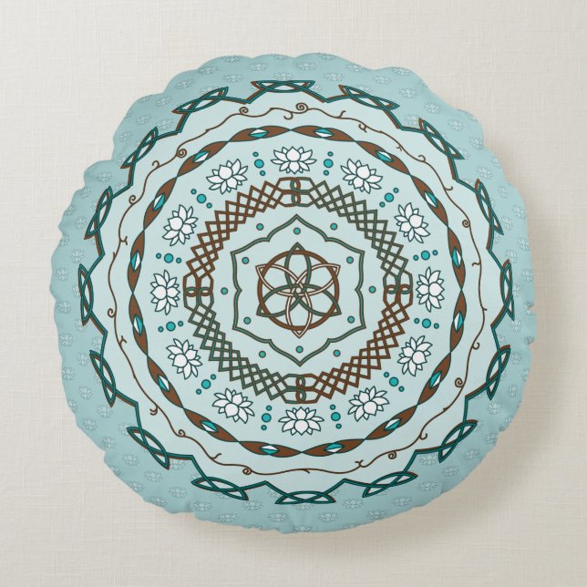 Lotus Weave Round Pillow Rund Kudde (Framsidan)