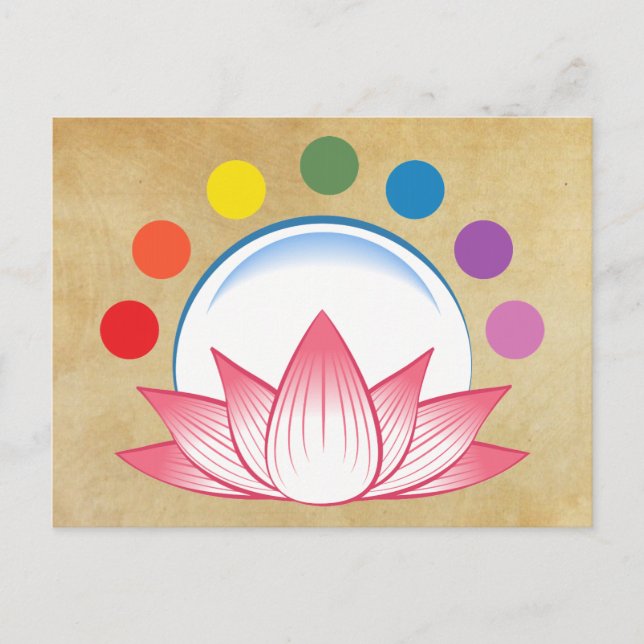 Lotus with chakra vykort (Framsida)