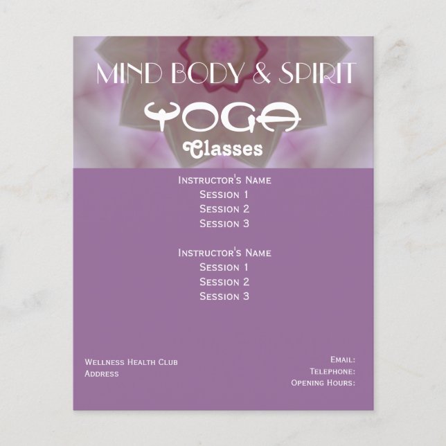 Lotus Yoga A5-flygare Flygblad (Framsidan)