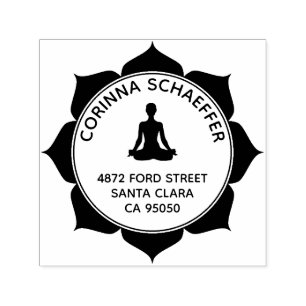 Lotus Yoga Anpassad Returadress Självbläckande Stä Självfärgande Stämpel