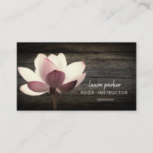 Lotus Yoga Meditation Zen Vintage Wood Visitkort