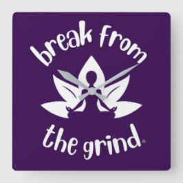 Lotus Yoga (vit) BFTG Clock Fyrkantig Klocka