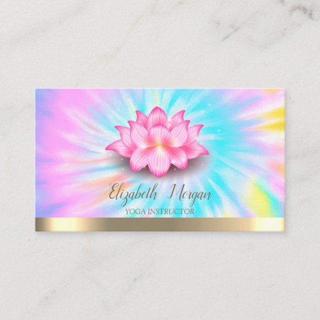 Lotus yogainstruktör Tie Dye Visitkort (Framsida)