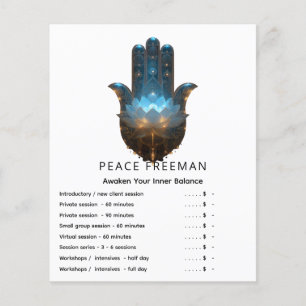 Lotusbelysning Hamsa Hand Design Flygblad