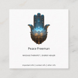 Lotusbelysning | Hamsa Hand Design Fyrkantigt Visitkort