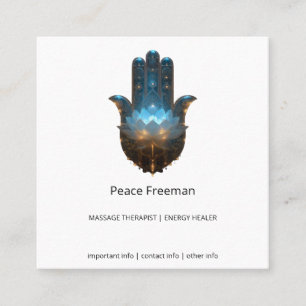 Lotusbelysning Hamsa Hand Design Fyrkantigt Visitkort