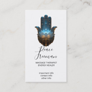 Lotusbelysning Hamsa Hand Design Visitkort