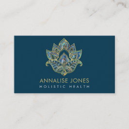 Lotusblomma - dekorerade marmorGemstone och guld Visitkort