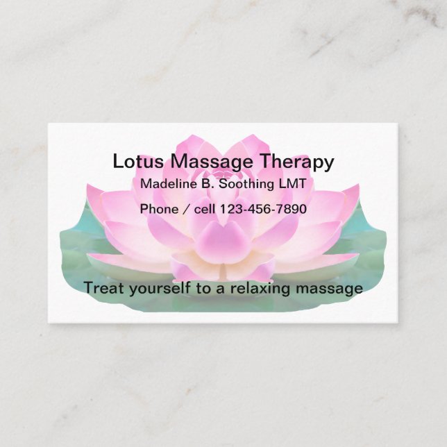 Lotusblomma Design Massage Tema Visitkort (Framsida)
