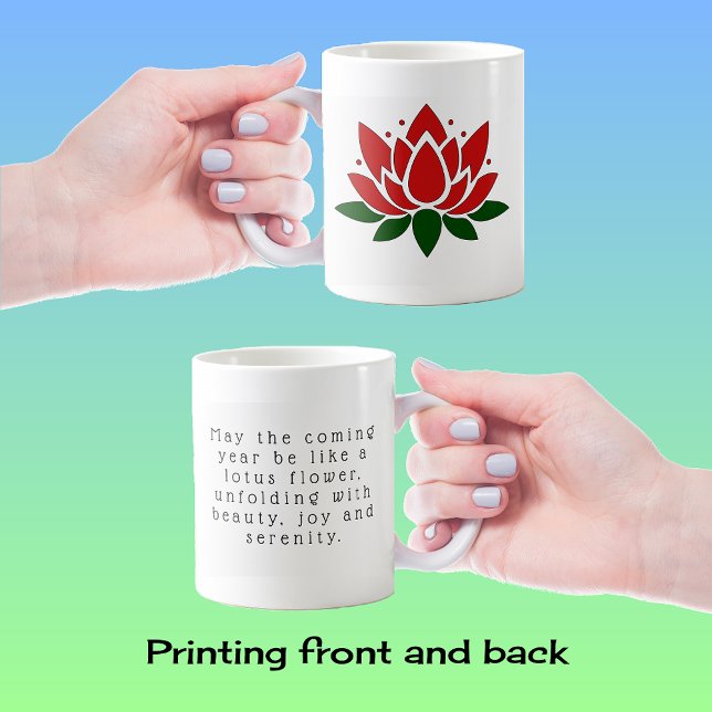 Lotusblomma din text bekräftelse kaffemugg (Skapare uppladdad)