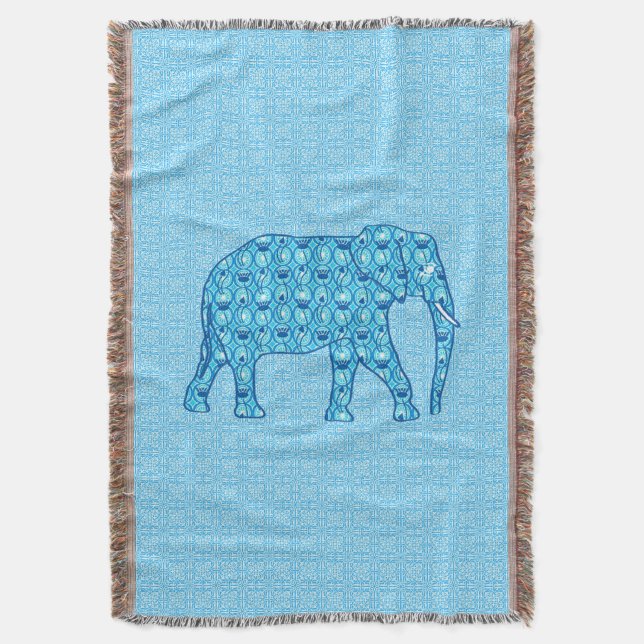 Lotusblomma elefant - turkos filt (Framsidan Vertikal)