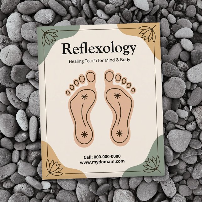 Lotusblomma & Fotavtryck - Reflexologi Flygblad (Lotus Flower & Footprint - Reflexology Flyer)