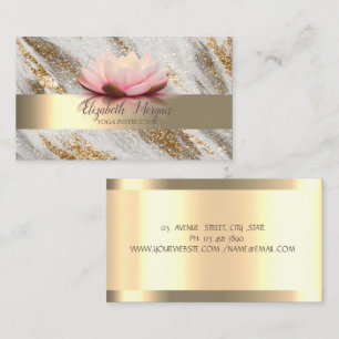 Lotusblomma Guld Glitter Yoga Visitkort