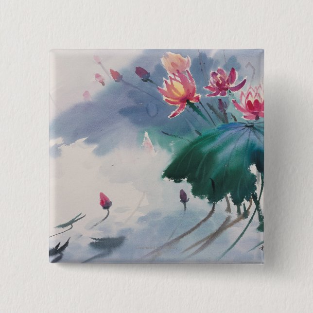 Lotusblomma i damm knapp (Framsida)