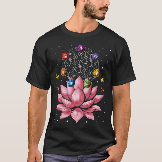Lotusblomma Livets Chakran T Shirt (Framsida)