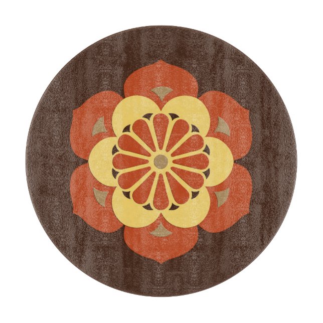 Lotusblomma Mandala, Brun, Rost och Gul (Framsidan)
