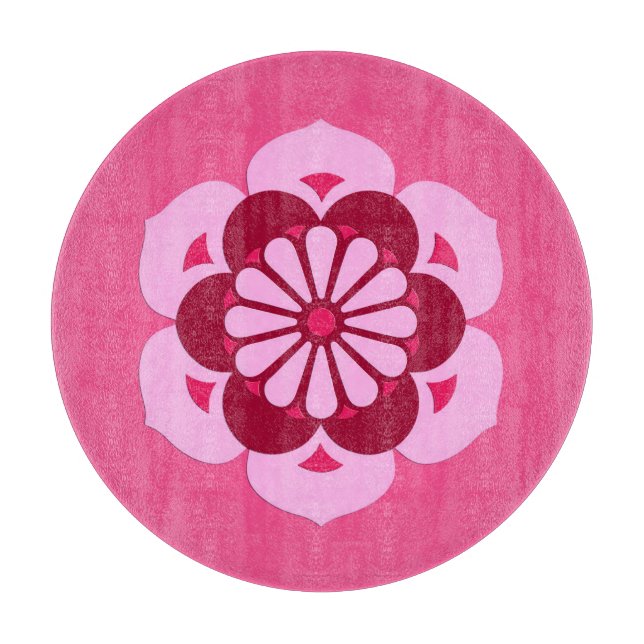 Lotusblomma Mandala, Fuchsia Rosa och Burgunder (Framsidan)