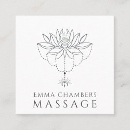 Lotusblomma Massage Terapeut Fyrkantigt Visitkort