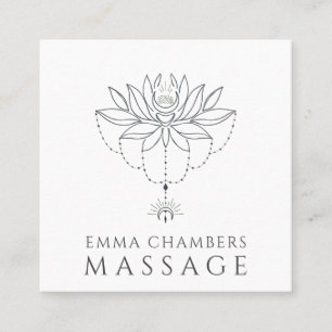 Lotusblomma Massage Terapeut Fyrkantigt Visitkort