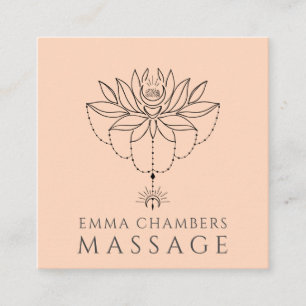 Lotusblomma Massage Terapeut Persika Fyrkantigt Visitkort