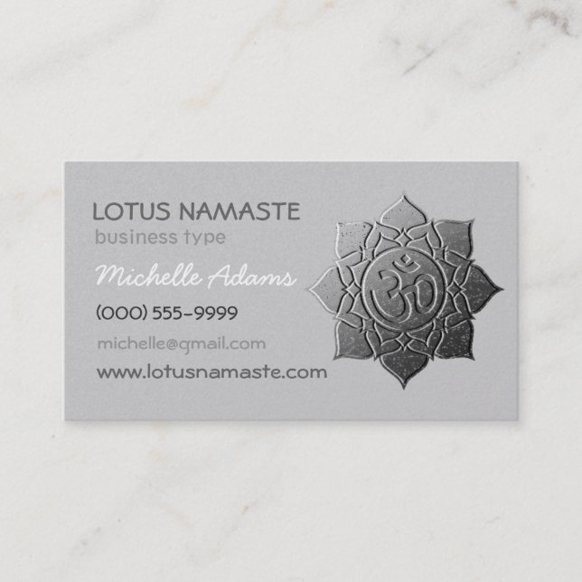 Lotusblomma Namaste Om (Aum) Tidsbeställning Kort (Framsida)