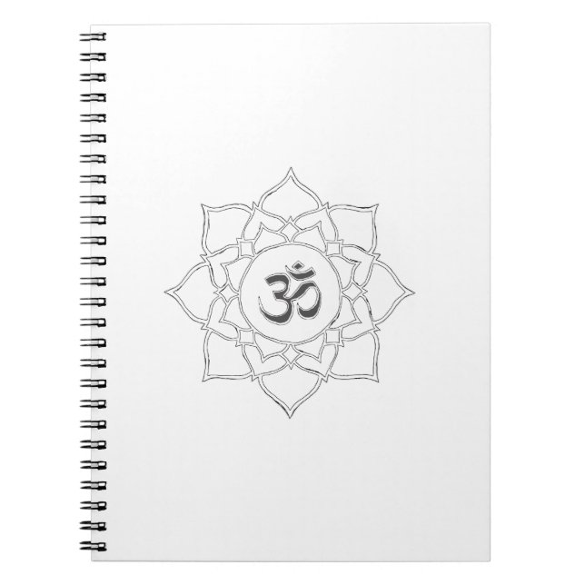 Lotusblomma Om-symbol ritning Anteckningsbok (Framsidan)