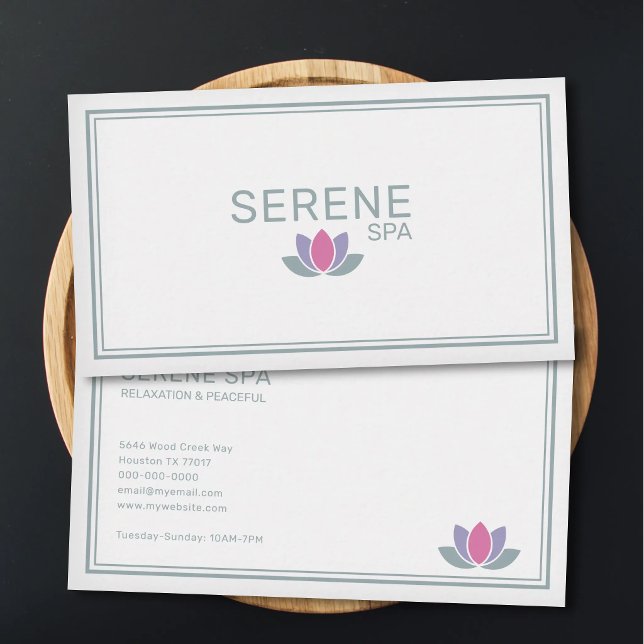 Lotusblomma - Spasalong  Visitkort (Lotus Flower - Spa Salon Business Card)