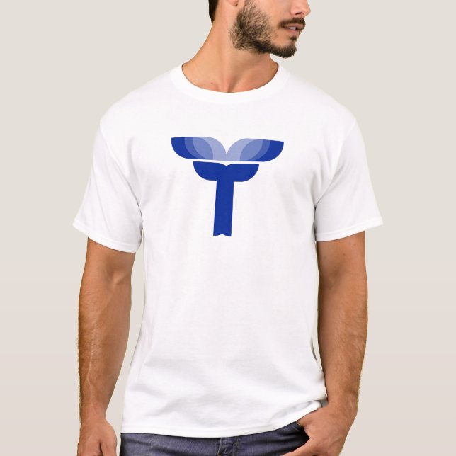 Lotusblomma T Bokstavsmonogram Shirt (Framsida)