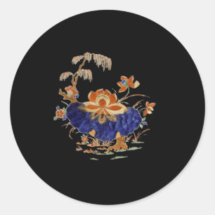 Lotusblomma Yoga Meditation Vintage-målning Runt Klistermärke