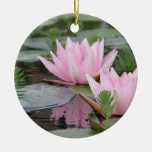 Lotusblommablomma/näckros Julgransprydnad Keramik