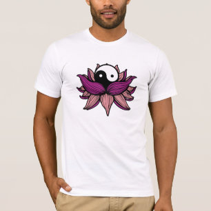 Lotusblommablomma och Yin Yang Tee Shirt