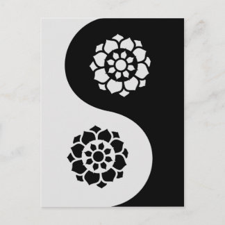 Lotusblommablomma Yin Yang Vykort