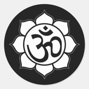 LotusblommablommaAum symbol Runt Klistermärke