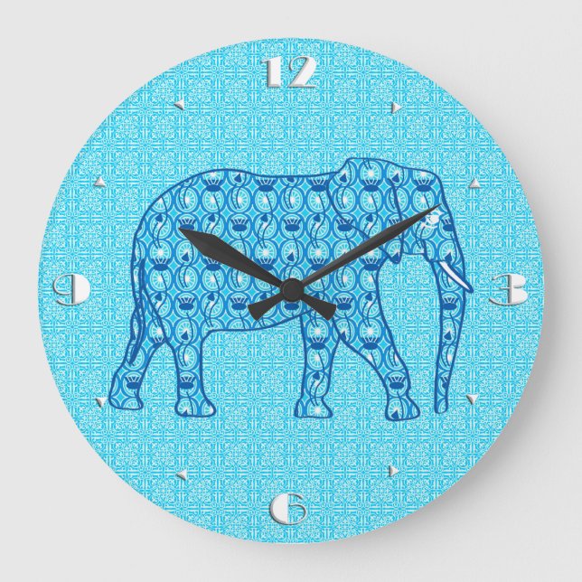 Lotusblommablommaelefant - turkos stor klocka (Framsida)
