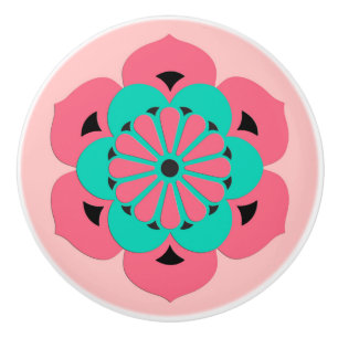 LotusblommablommaMandala, korallrosor och turkos Knopp