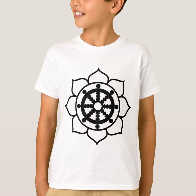Lotusblommablomman Dharma rullar Tee Shirt (Framsida)