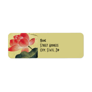Lotusblommablommarreturetiketter Returadress Etikett