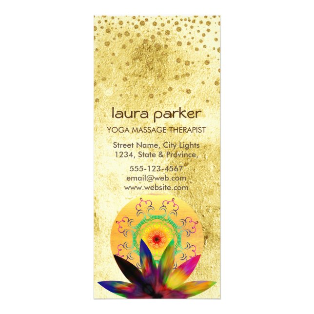 Lotusblommablommavattenfärg som läker Holistic Reklamkort (Framsidan)