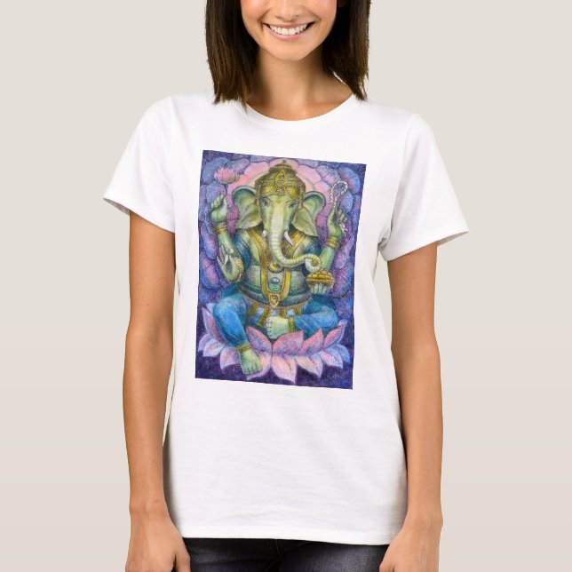 LotusblommaGanesha T-tröja T Shirt (Framsida)