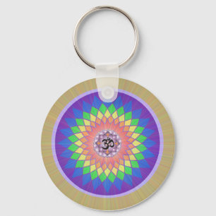 LotusblommaMandala Keychain Nyckelring