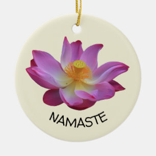 LotusblommaNamaste Yoga cirklar Julgransprydnad Keramik