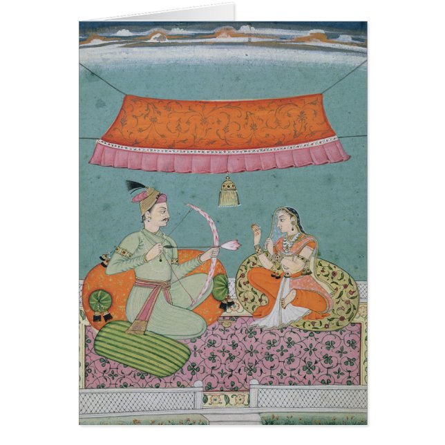 Lotusblommapilen, Bilaspur, c.1750 Hälsningskort (Framsidan)