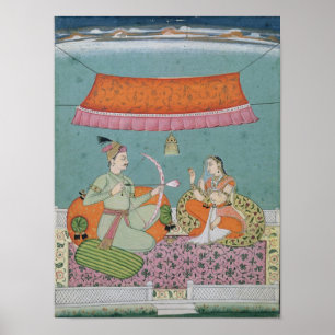 Lotusblommapilen, Bilaspur, c.1750 Poster